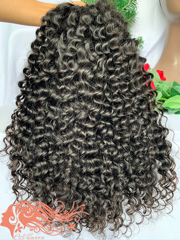 Csqueen Raw Bounce Curly 4*4 Transparent Lace Closure wig 100% Human Hair Transparent Wig 130%density - Click Image to Close